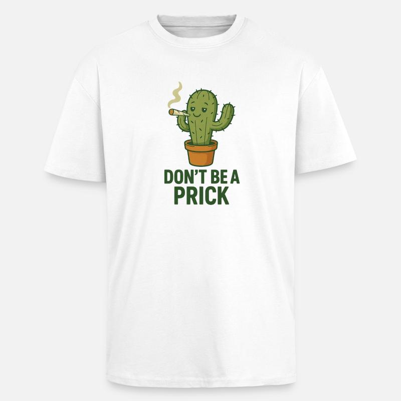 Kaktus mit Zigarre – Spruch - Oversized Heavyweight Unisex T-Shirt - Weiß