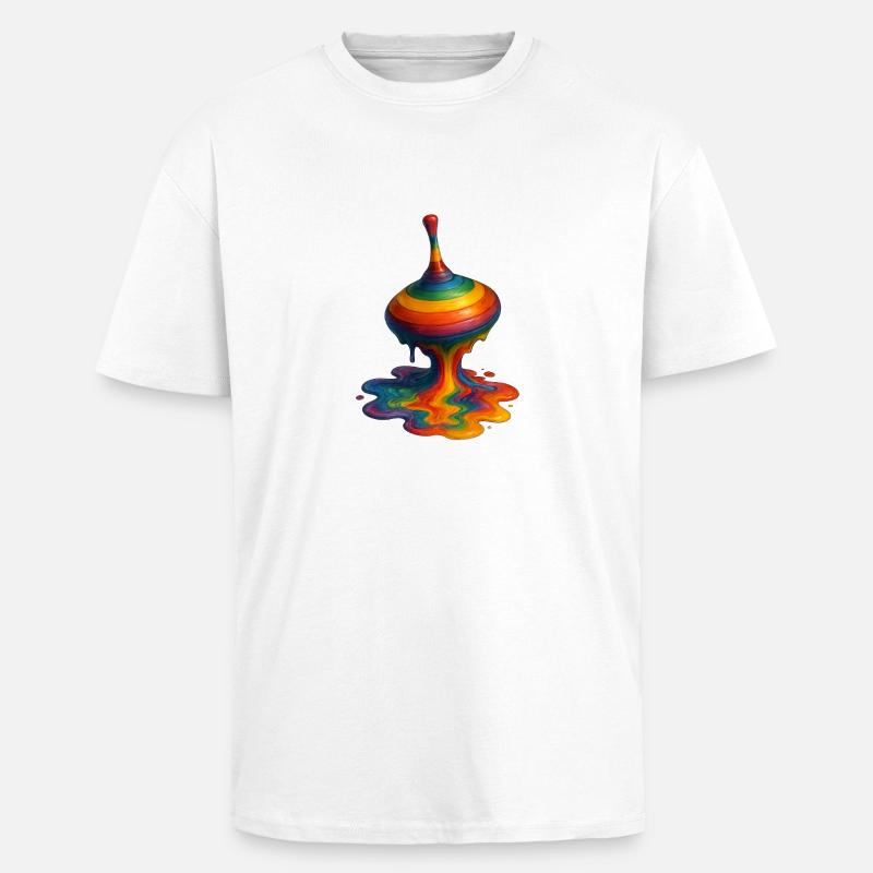 Schmelzender Kreisel - Oversized Heavyweight Unisex T-Shirt - Weiß
