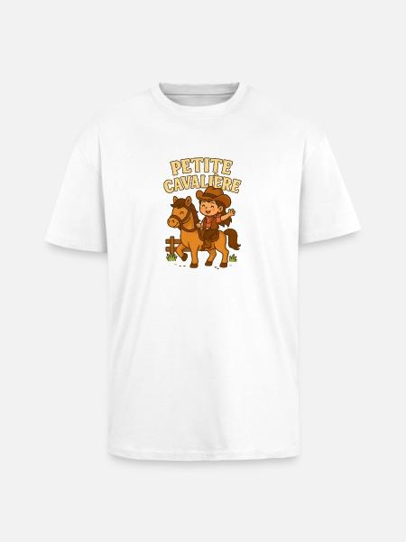 Petite cavalière mignonne - T-shirt unisexe oversize épais - blanc
