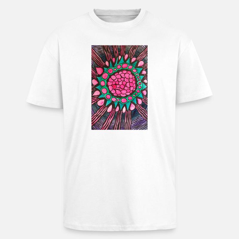 Raspberry - Unisex Oversized Heavyweight T-shirt - white