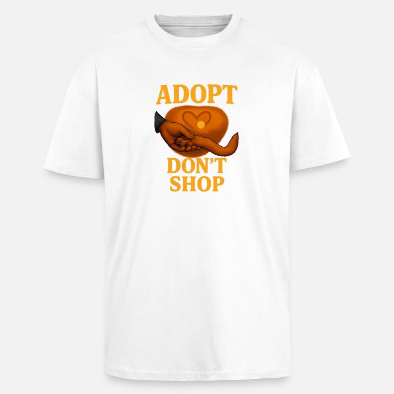 Conception empathique de l’adoption de chat - T-shirt unisexe oversize épais - blanc