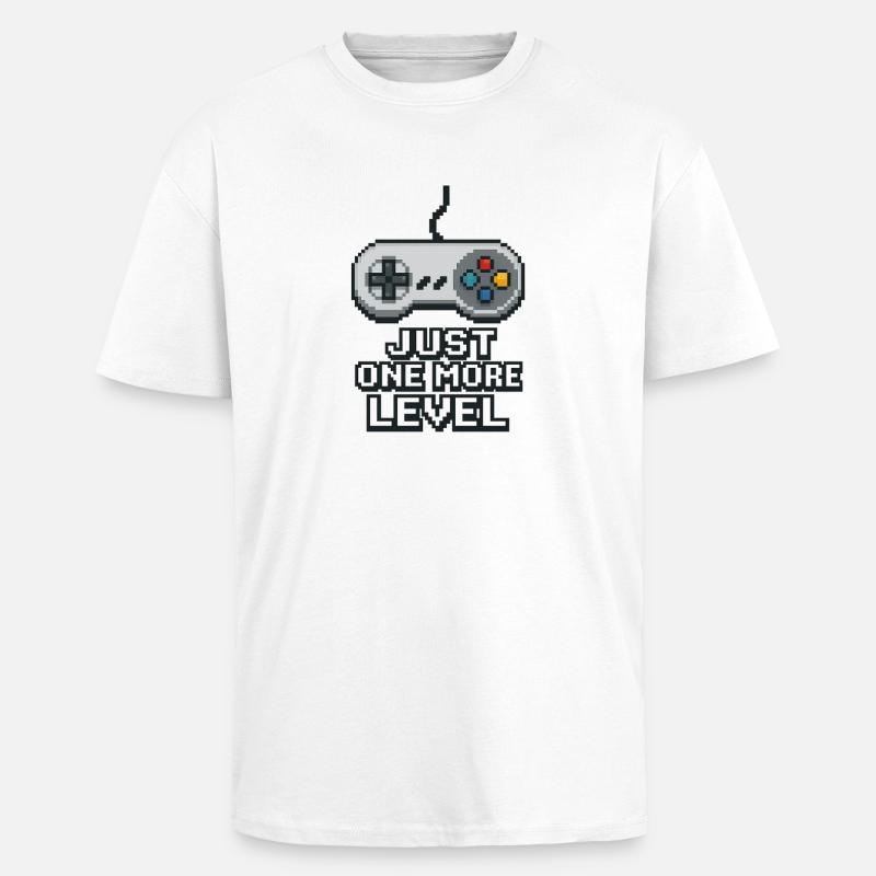 Pixel Neon Game Controller Design - Unisex Oversized Heavyweight T-shirt - white