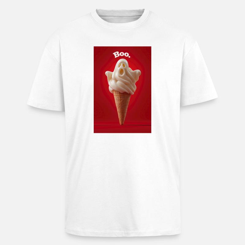 Boo Ghost Eiswaffel - Oversized Heavyweight Unisex T-Shirt - Weiß