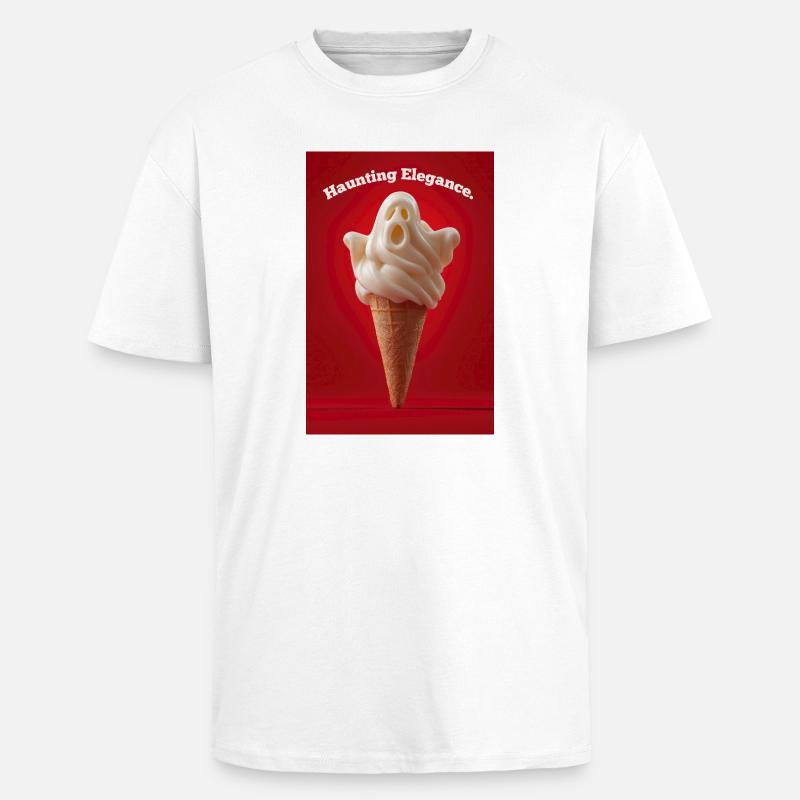 Spukende Eiswaffel - Oversized Heavyweight Unisex T-Shirt - Weiß