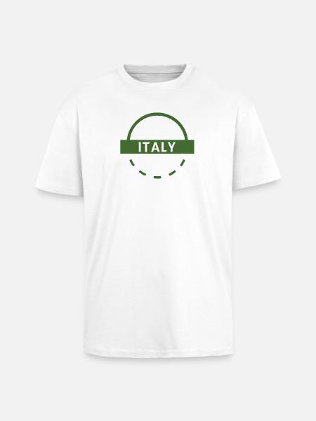 Italian Green Emblem Round Stamp - Unisex Oversized Heavyweight T-shirt - white