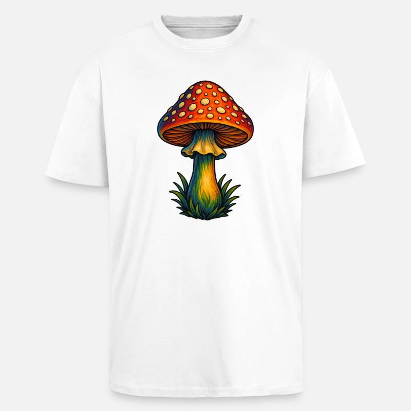 muchomor muchomor - Gruby T-shirt unisex oversize - biały