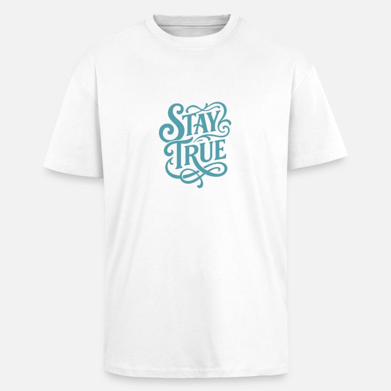Stad True Typography Swing - T-shirt unisexe oversize épais - blanc