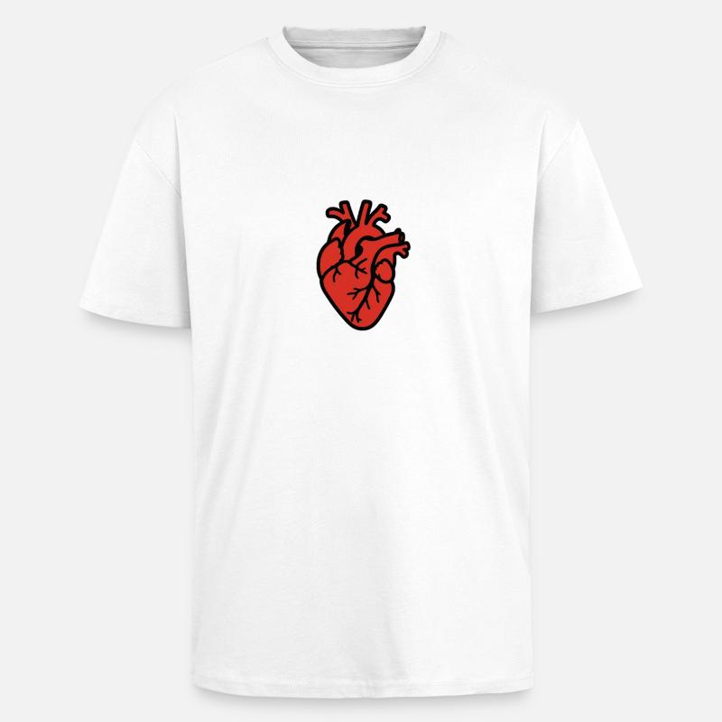 cuore_anatomico - Oversized Heavyweight Unisex T-Shirt - Weiß
