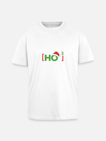 (Ho)³ Ho ho ho God jul - Unisex oversized t-skjorte i kraftig kvalitet - hvit
