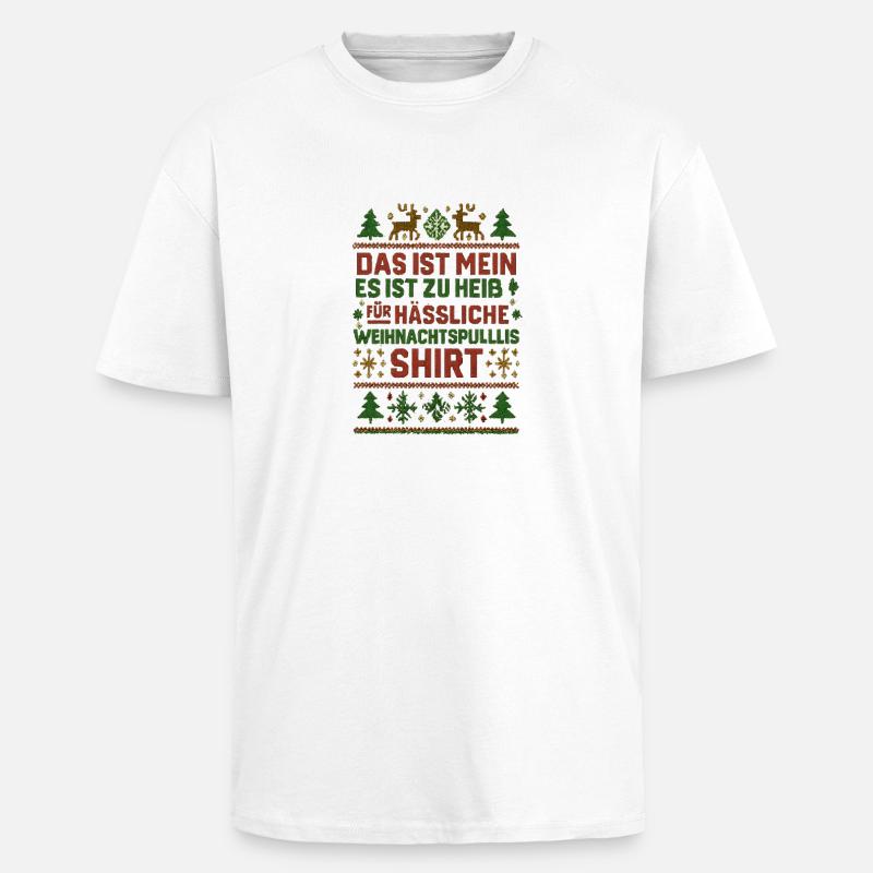 Chemise pull de Noël moche - T-shirt unisexe oversize épais - blanc