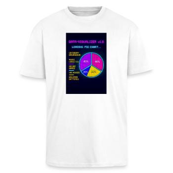 Graphique circulaire néon Visuel rétro - T-shirt unisexe oversize épais - blanc - Devant - Alina (178cm) & Michal (187cm)
