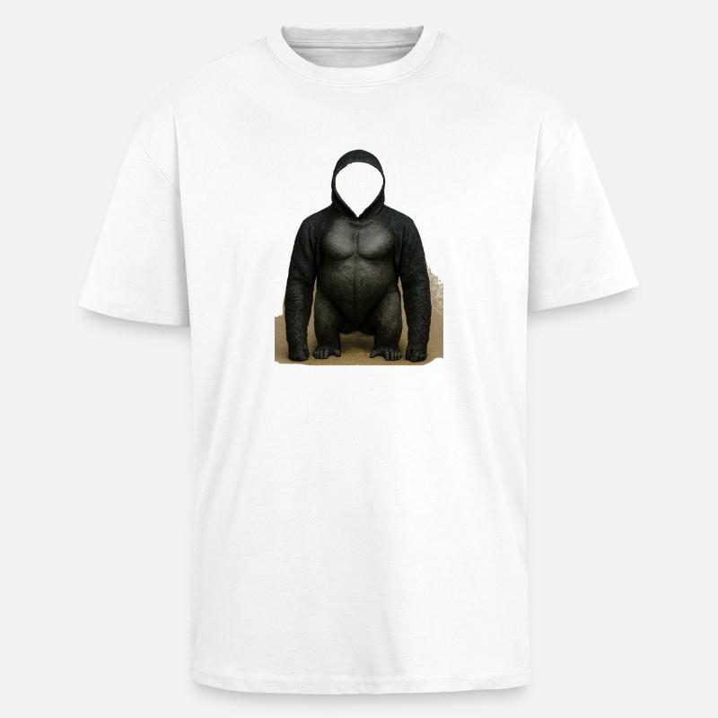 Shadow Gorilla Kapuzenpullover Design - Oversized Heavyweight Unisex T-Shirt - Weiß