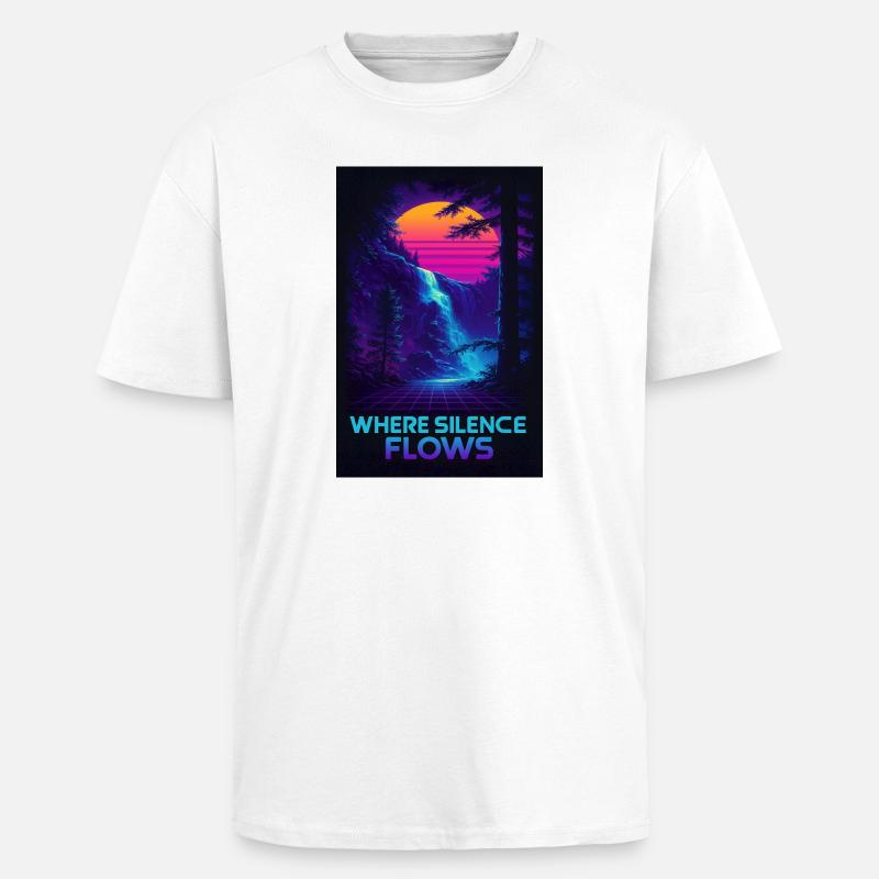 Where Silence Flows Neon Gorge - Oversized Heavyweight Unisex T-Shirt - Weiß