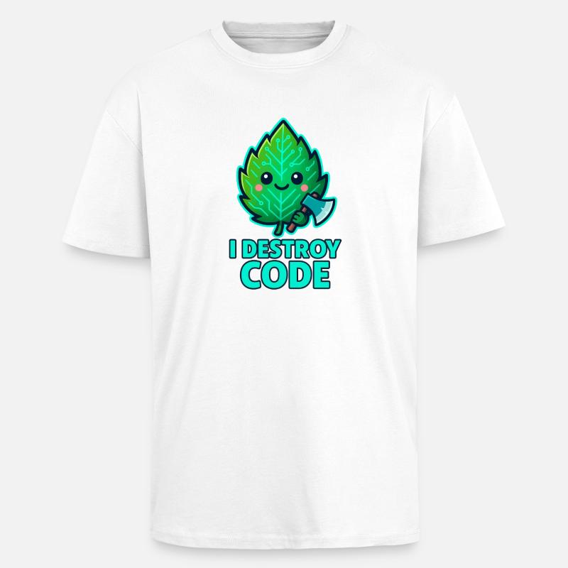 Guerrier Code de la Feuille Verte - T-shirt unisexe oversize épais - blanc