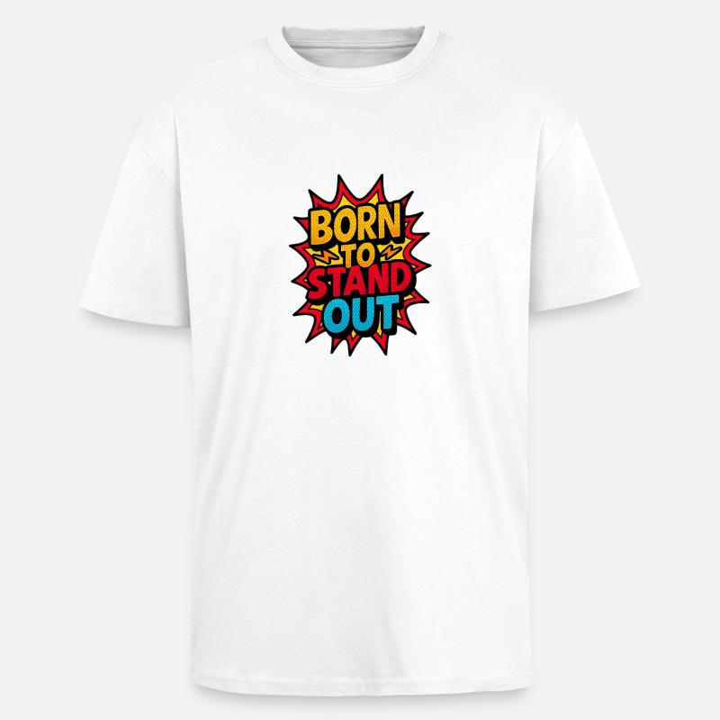 Born To Stechen: Comic Burst - Oversized Heavyweight Unisex T-Shirt - Weiß