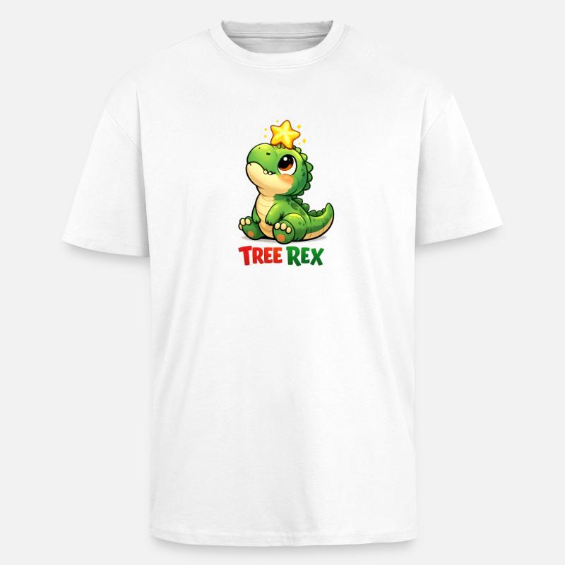 Tree Rex Dino T Rex - Oversized Heavyweight Unisex T-Shirt - Weiß