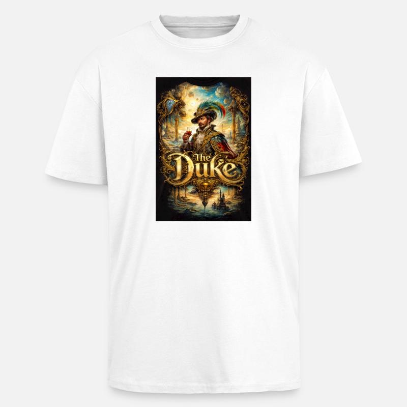 Das Herzogsbarockporträt mit Glas - Oversized Heavyweight Unisex T-Shirt - Weiß