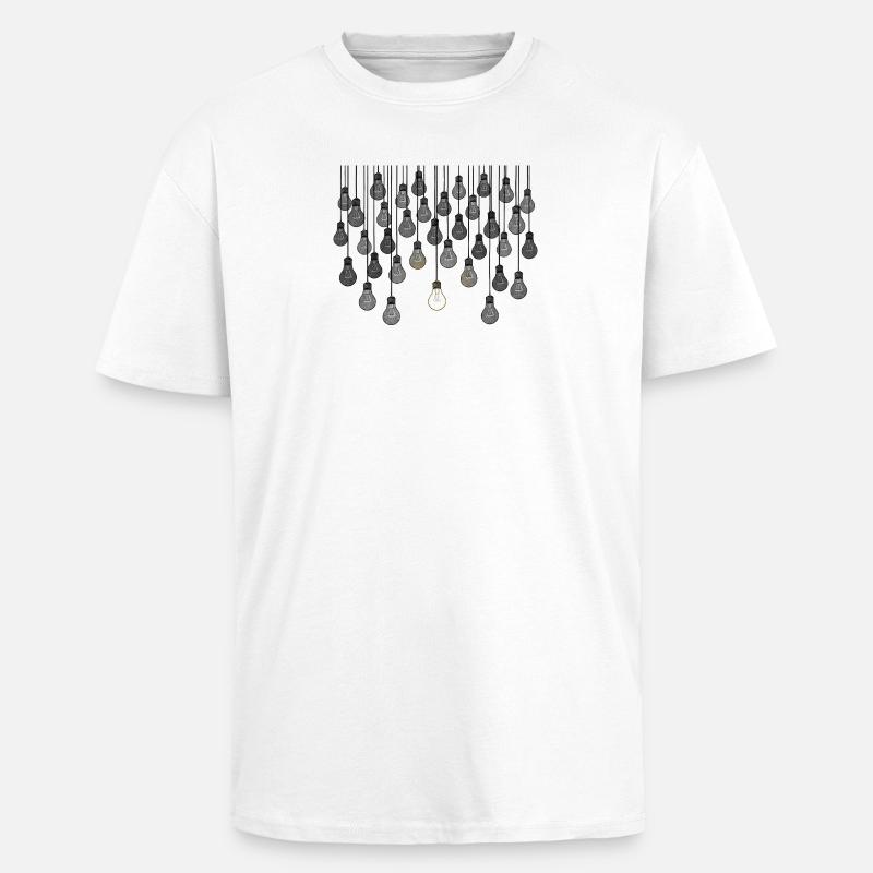 Graues Glühbirnen-Array mit einzigartiger Helligkeit - Oversized Heavyweight Unisex T-Shirt - Weiß