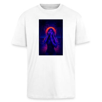 RockyZoo21 - Unisex Oversized Heavyweight T-shirt - white - Front - Alina (178cm) & Michal (187cm)