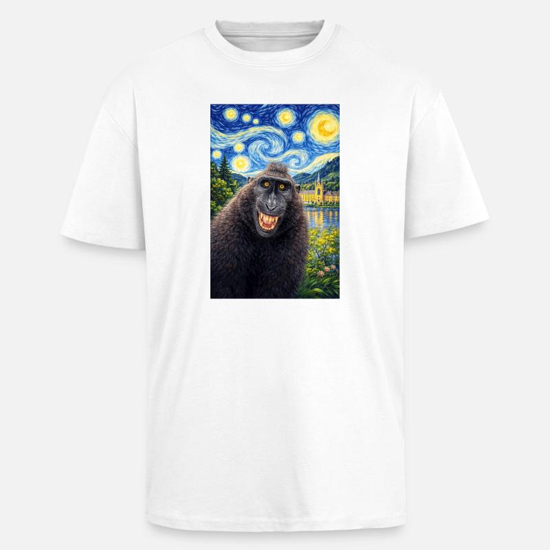 Makake Sternennacht - Oversized Heavyweight Unisex T-Shirt - Weiß