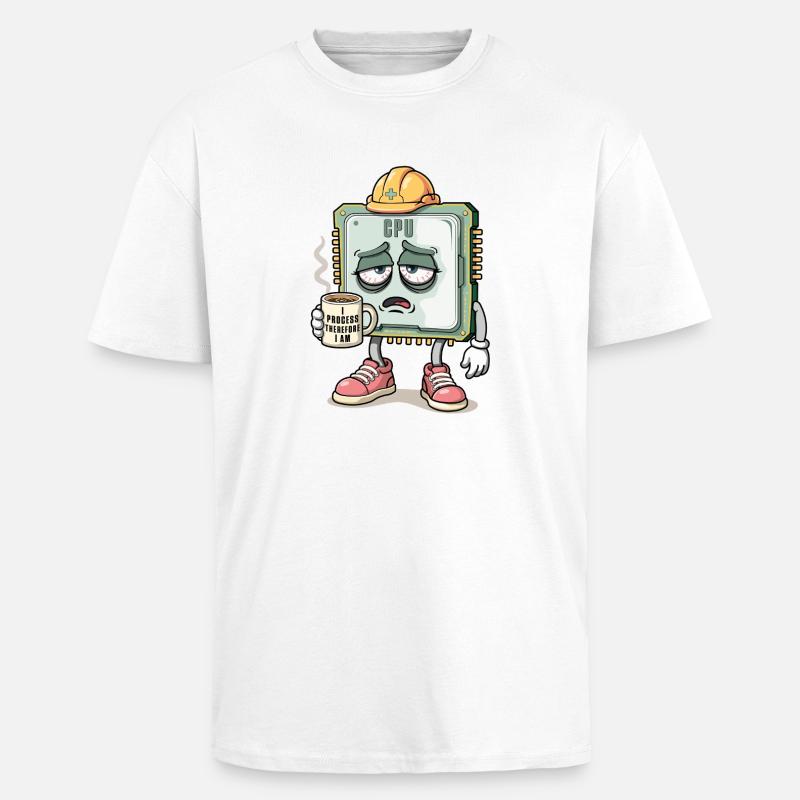 Caractère CPU - T-shirt unisexe oversize épais - blanc