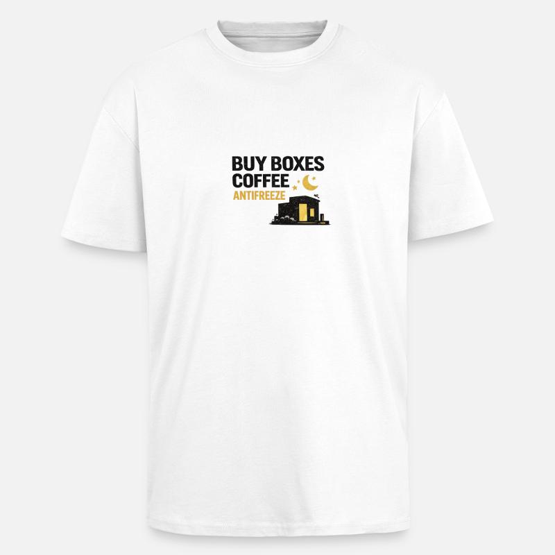 Night Shift Coffee Antifreeze - Unisex Oversized Heavyweight T-shirt - white