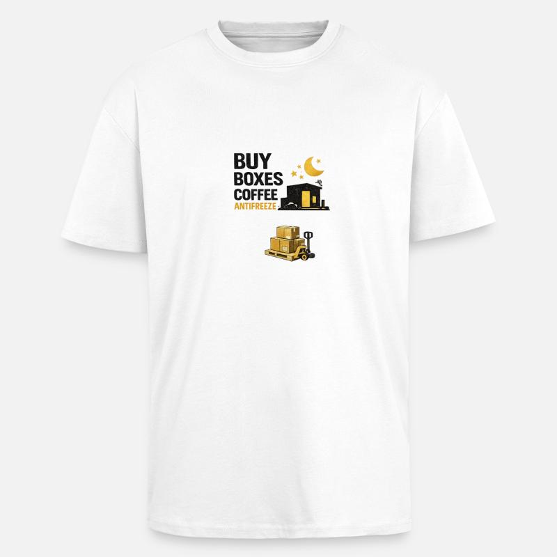 Nachtschicht-Boxen Kaffee-Antikühlmittel - Oversized Heavyweight Unisex T-Shirt - Weiß