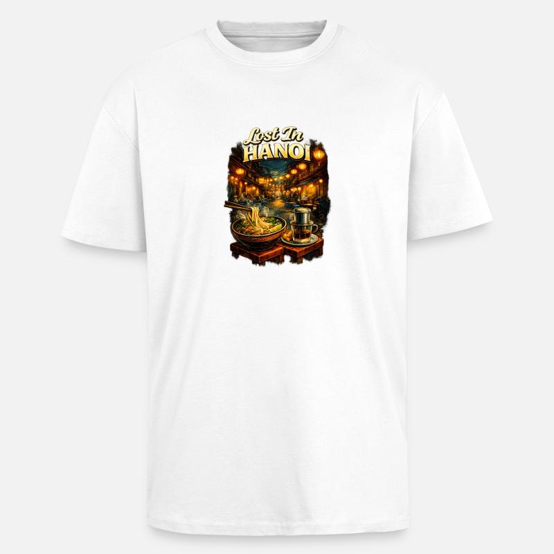 Perdu à Hanoï - T-shirt unisexe oversize épais - blanc