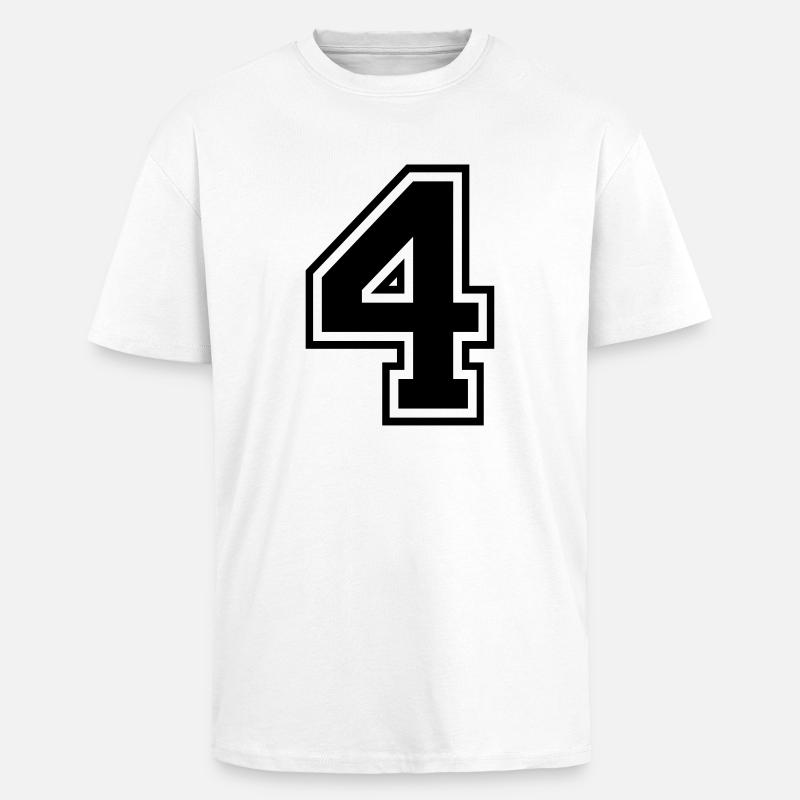 Nummer 4 - Oversized Heavyweight Unisex T-Shirt - Weiß