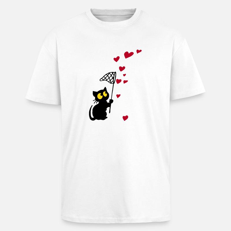 Georgie mit Herzchen - Oversized Heavyweight Unisex T-Shirt - Weiß