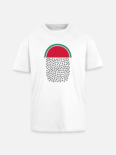 Watermelon Rain - Oversized Heavyweight Unisex T-Shirt - Weiß