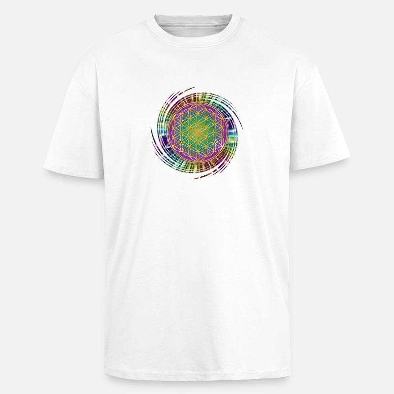 Blume des Lebens - Spirale - Oversized Heavyweight Unisex T-Shirt - Weiß