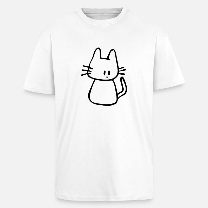 Katze - Oversized Heavyweight Unisex T-Shirt - Weiß