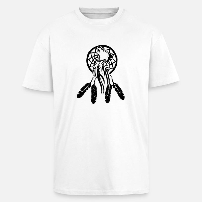 wolf_traumfaenger_001 - Oversized Heavyweight Unisex T-Shirt - Weiß