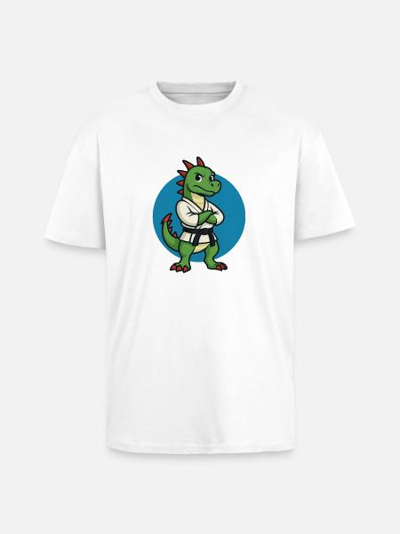 Karate Dragon - Martial Arts, Cartoon - Unisex Oversized Heavyweight T-shirt - white