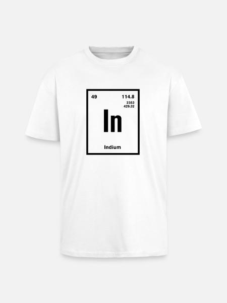 Indium Element im Periodensystem - Oversized Heavyweight Unisex T-Shirt - Weiß