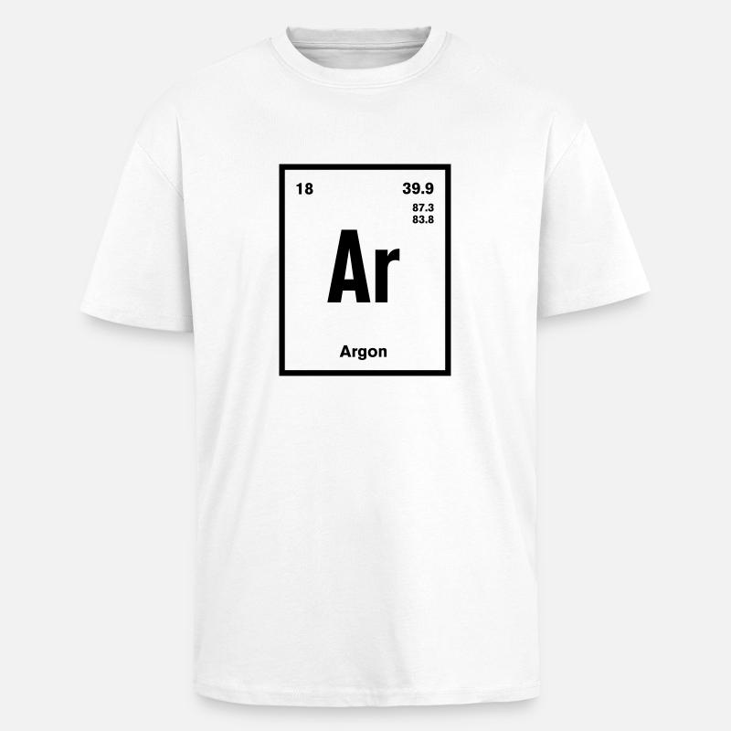 Argon Element im Periodensystem - Oversized Heavyweight Unisex T-Shirt - Weiß