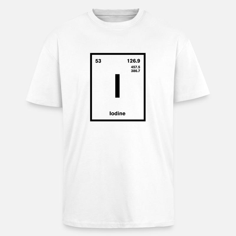 Iodine Element im Periodensystem - Oversized Heavyweight Unisex T-Shirt - Weiß