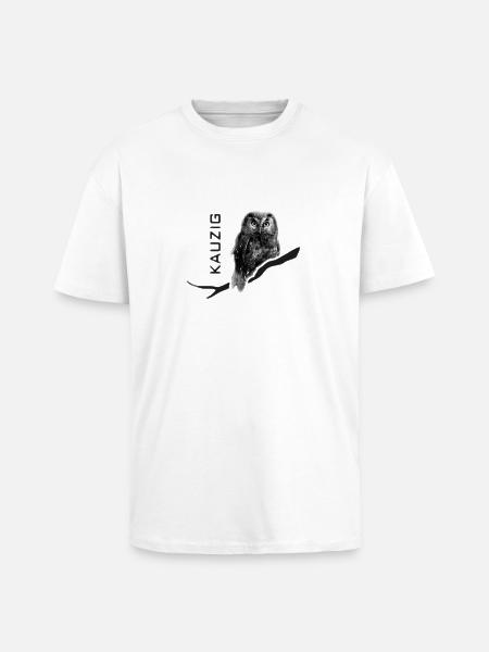 Eule Kauz kauzig - Oversized Heavyweight Unisex T-Shirt - Weiß