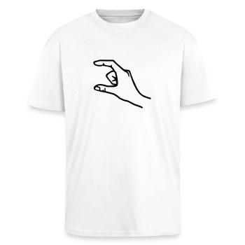 Hand - Oversized Heavyweight Unisex T-Shirt - Weiß - Vorne - Alina (178cm) & Michal (187cm)