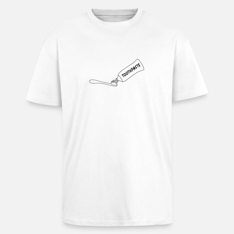 Toothpaste And Toothbrush - Oversized Heavyweight Unisex T-Shirt - Weiß