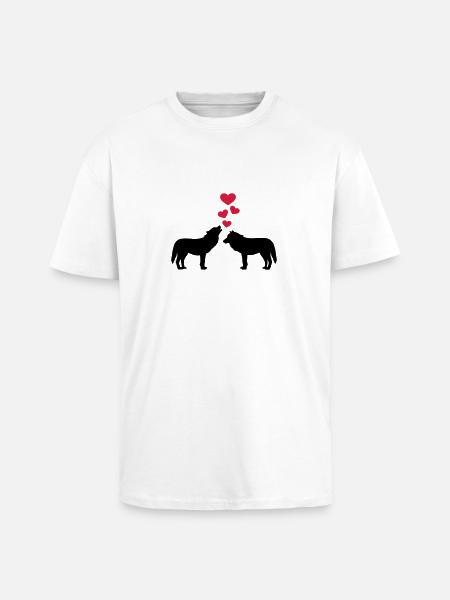 Wolves - Unisex Oversized Heavyweight T-shirt - white