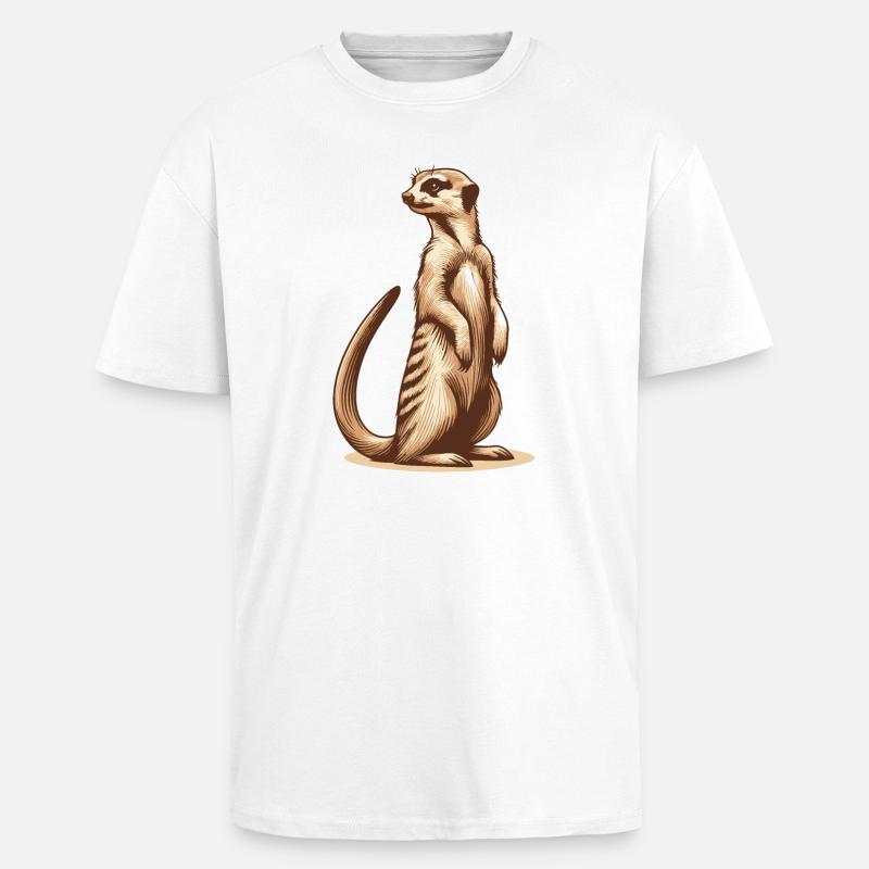 Erdmännchen - Oversized Heavyweight Unisex T-Shirt - Weiß
