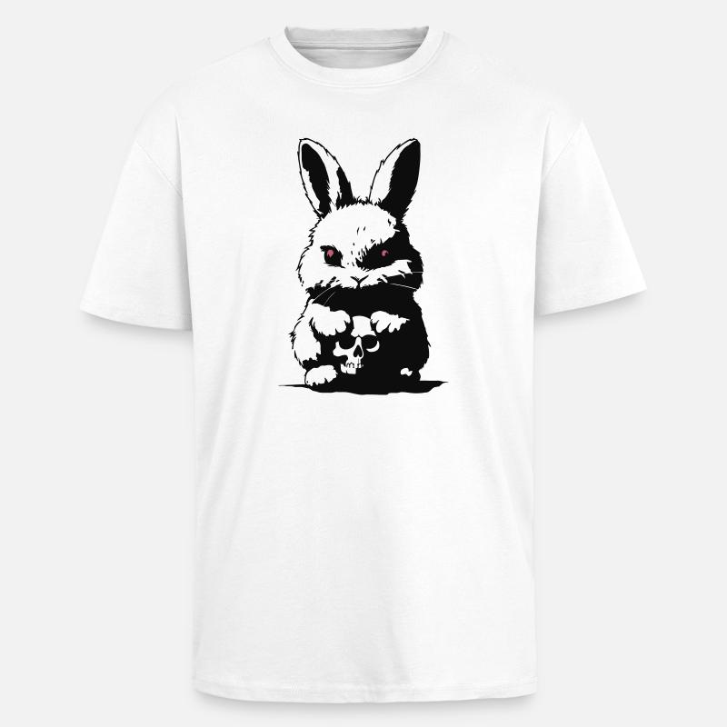 Grumpy bunny - T-shirt unisexe oversize épais - blanc