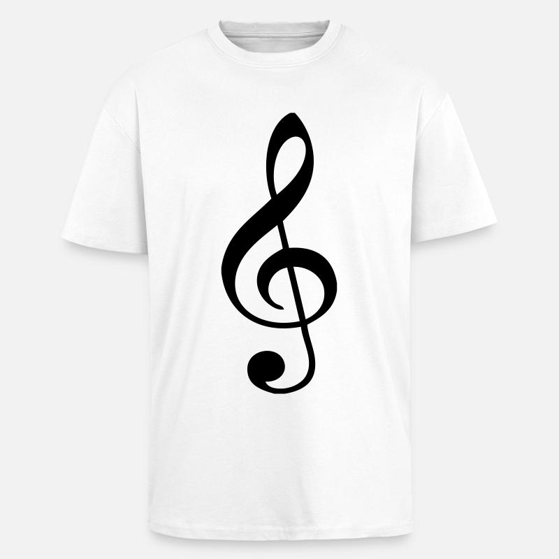 Notenschlüssel - Oversized Heavyweight Unisex T-Shirt - Weiß