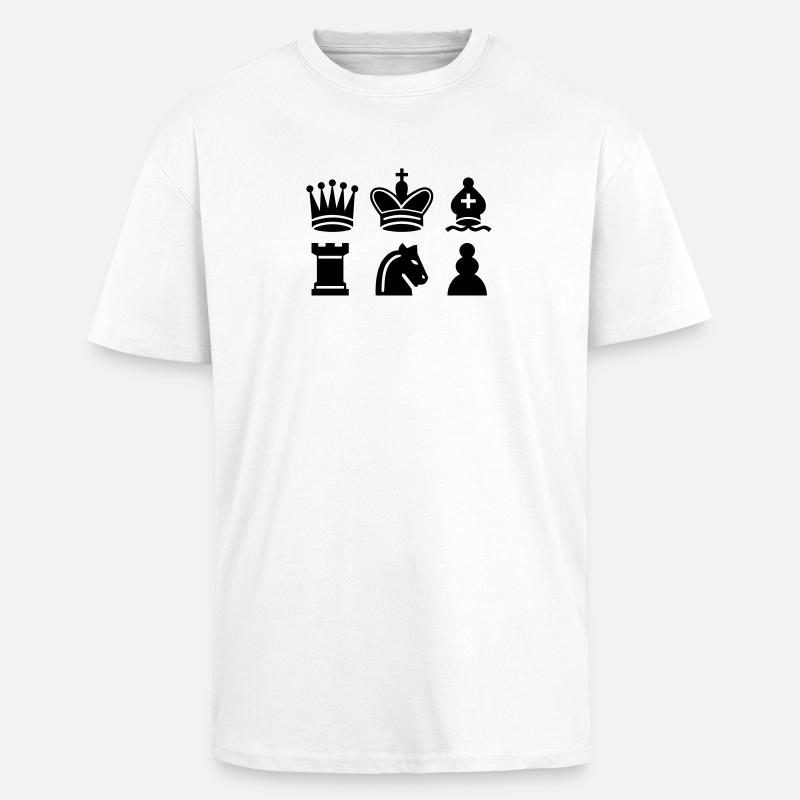 Échecs - T-shirt unisexe oversize épais - blanc