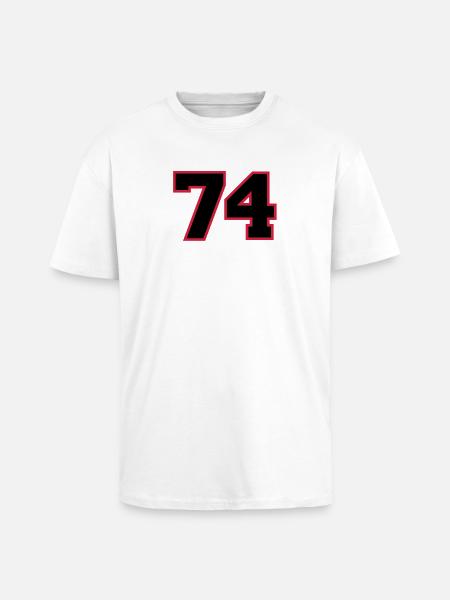 number74 - Unisex Oversized Heavyweight T-shirt - white