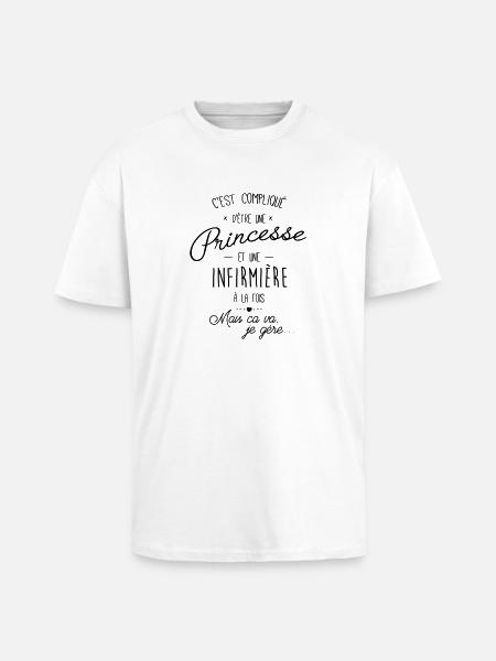 Princesse et infirmière - T-shirt unisexe oversize épais - blanc