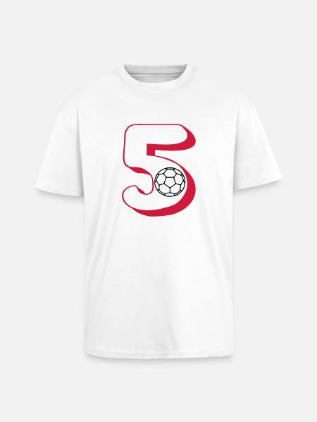 Number 5 handball player - Unisex Oversized Heavyweight T-shirt - white