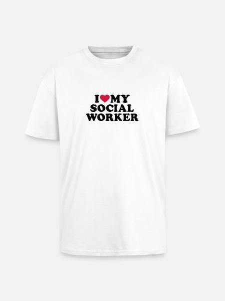 Sozialarbeiter - Oversized Heavyweight Unisex T-Shirt - Weiß